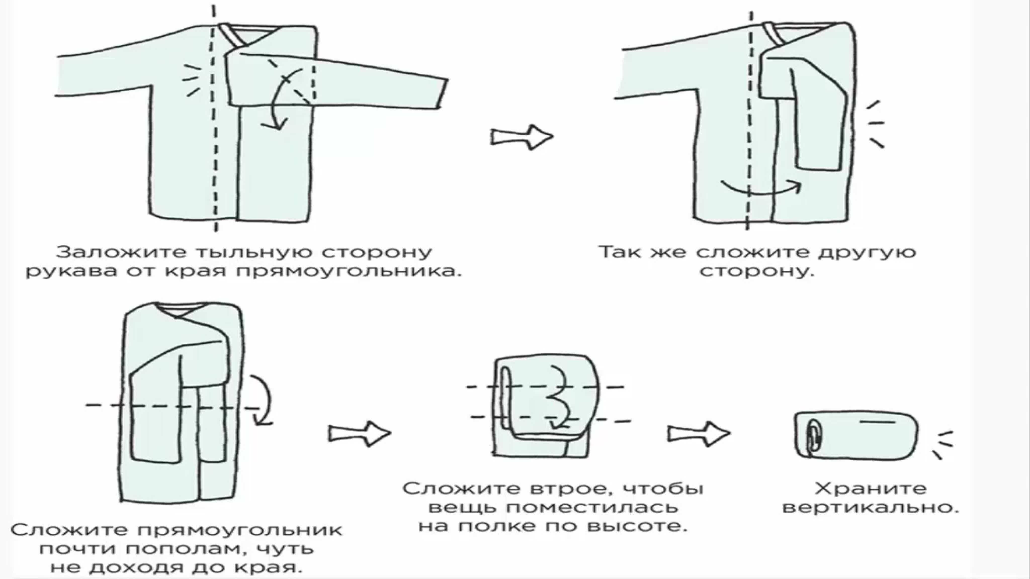 Как сложить футболки, чтобы они не помялись