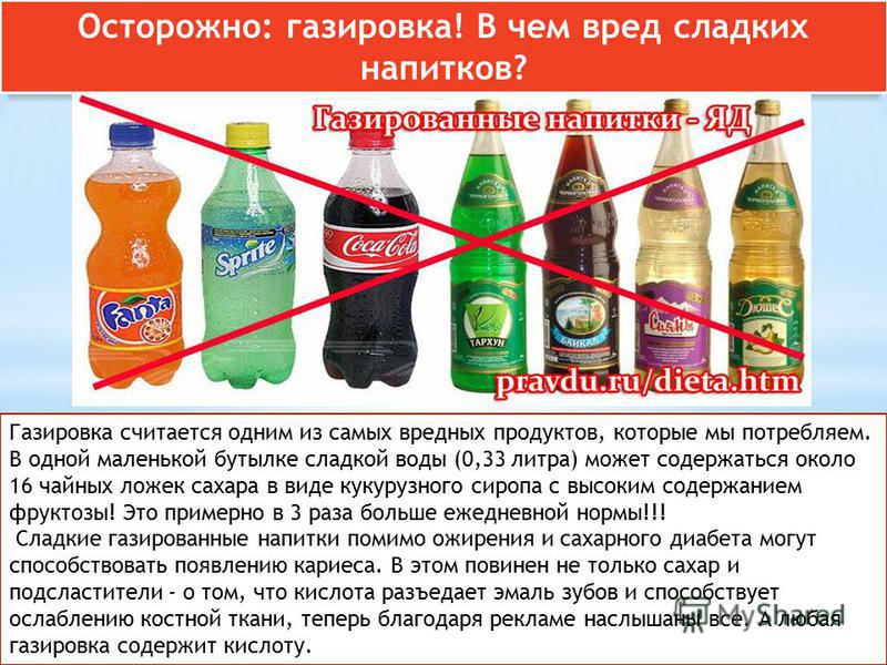 Чем вредны газированные напитки?
